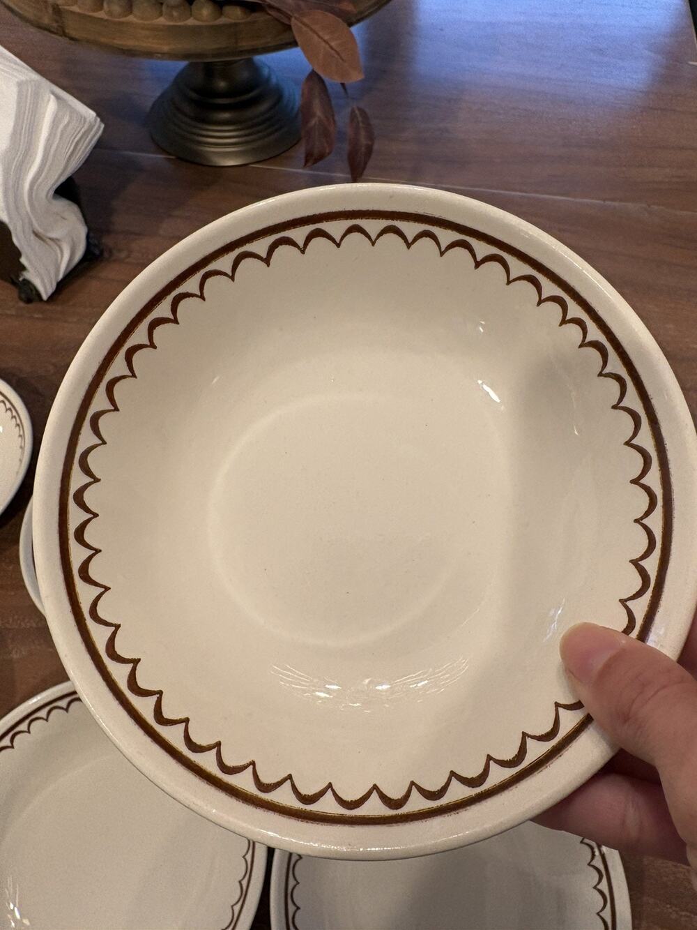 6 Vintage Cavalier Ironstone Royal China Nutmeg Cereal Bowls 6 3/8" 1970s-USA